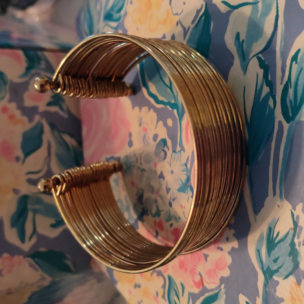Multiple Smooth Golden Cuff Bracelet